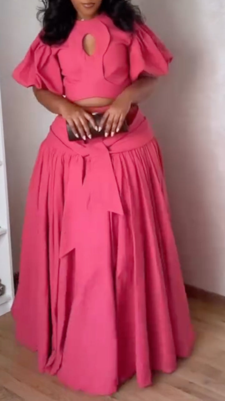 Cutout Tie-Waist Maxi Dress