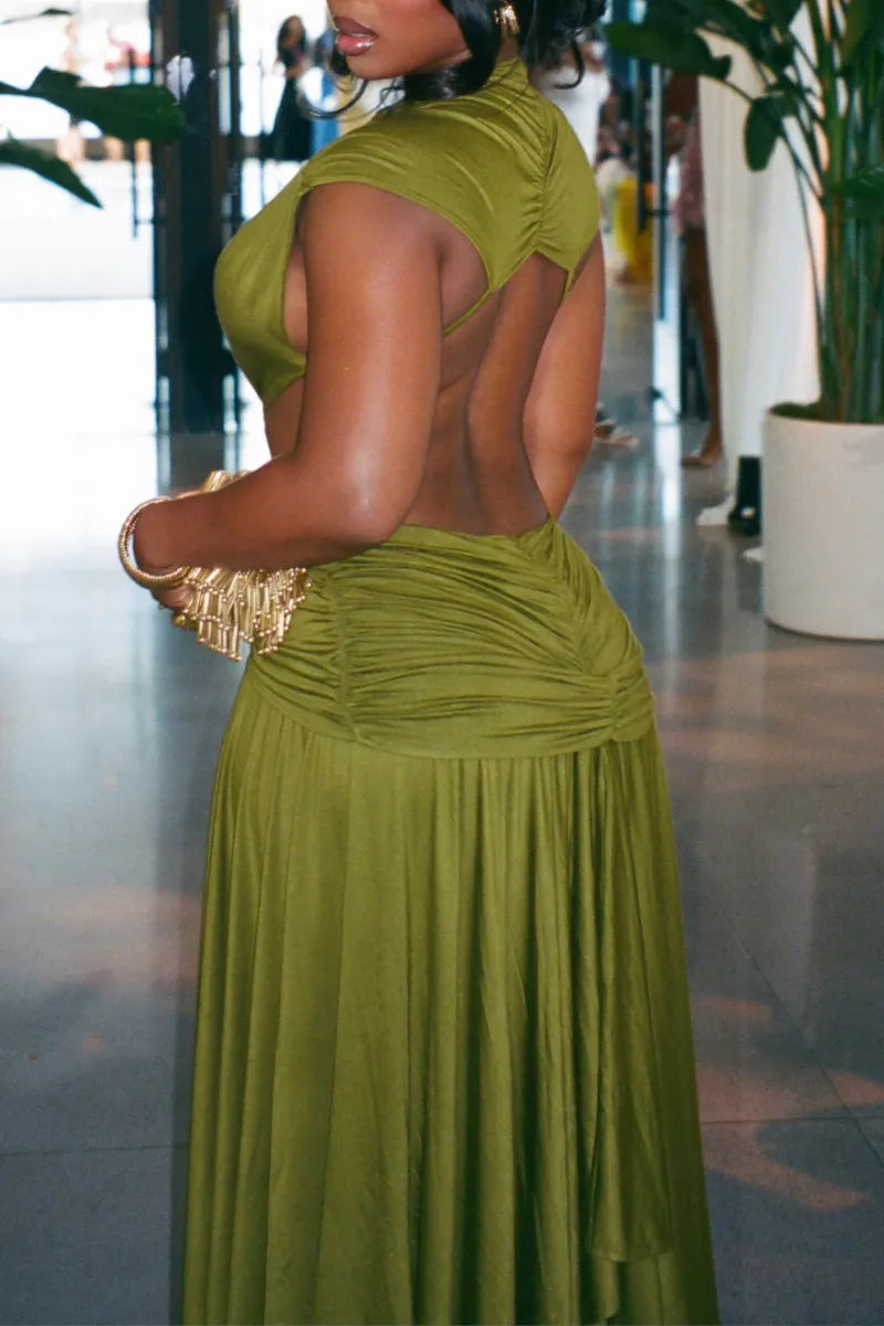 Knotted Cut‑Out Two‑Piece Maxi Set