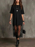 Women's Loose-fit Lace Patchwork Dress