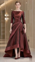 Satin Asymmetrical Evening Gown