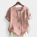 Short-Sleeved Blouse with Buttons