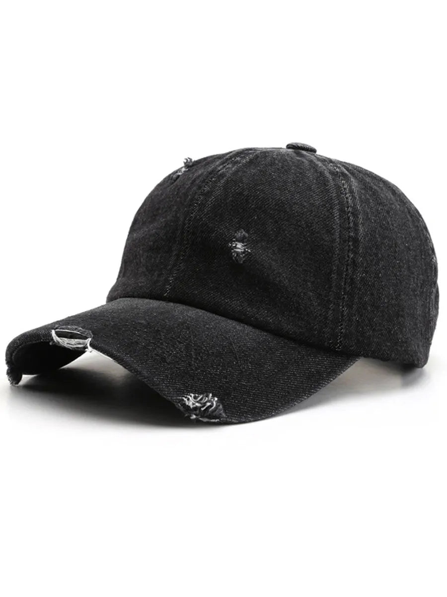 Fashion Retro Ripped Washed Distressed Denim Baseball Cap
