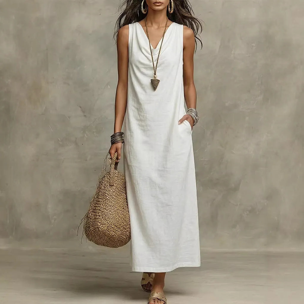 🌟 Sleeveless Linen Maxi Dress: Effortless Boho-Chic for Every Occasion