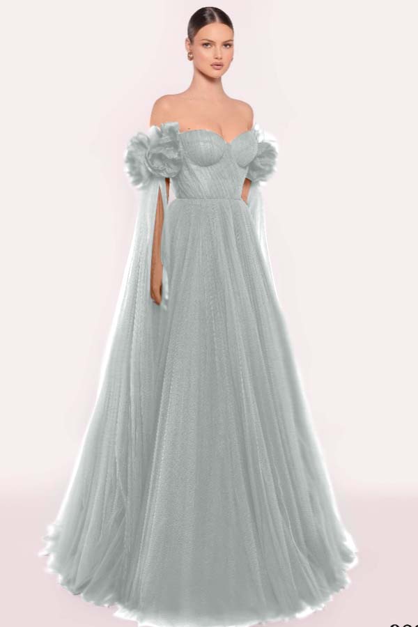 Sleeveless Strapless Off the Shoulder Long Prom Dress With Pleated WQ0206