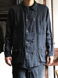 Men's Vintage Double Breasted Linen Blend Shirt