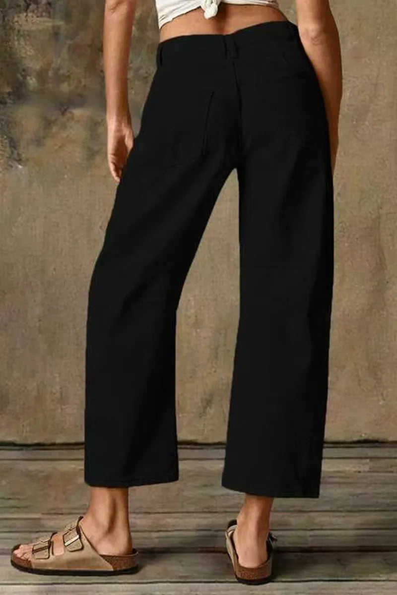 Women's Casual Solid Color Versatile Straight Leg Jeans