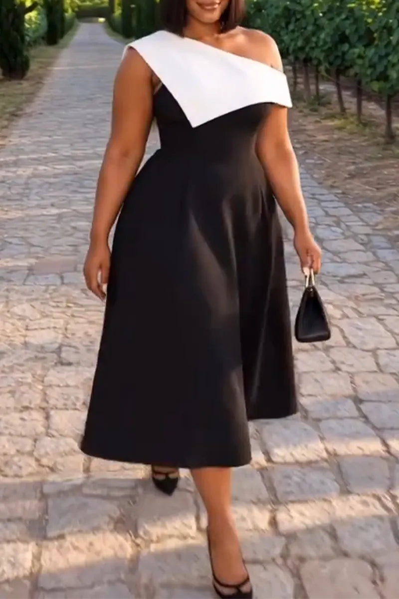 Women's Off-shoulder Waist-cinched Elegant Temperament Maxi Dresses