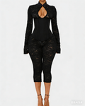 Lace Corset Long-sleeved Hourglass Jumpsuit