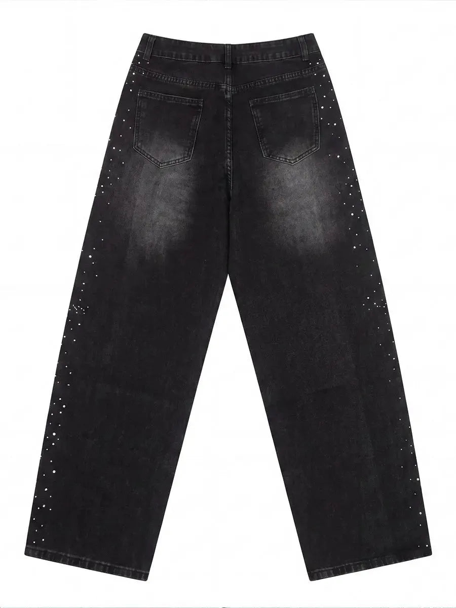 Casual Rhinestone-embellished Jeans