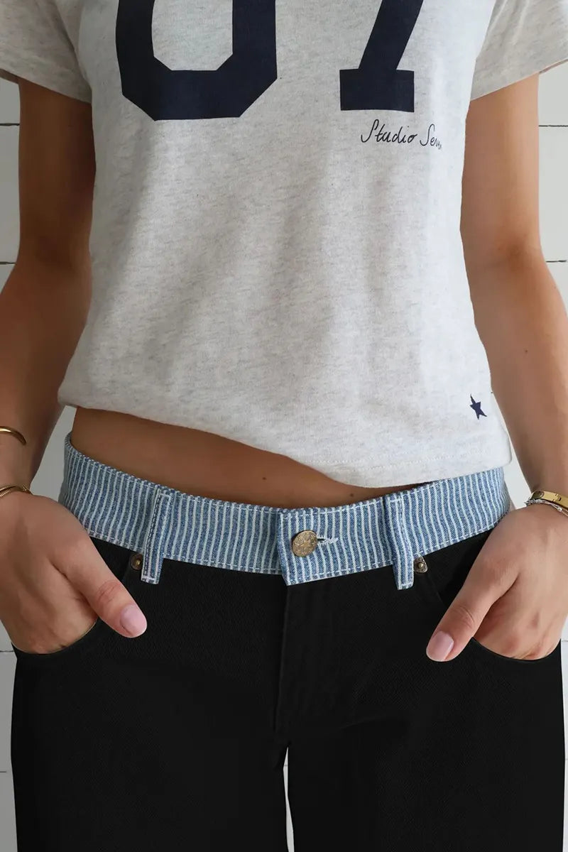 Women's Classic Color-Block Waistband Jeans