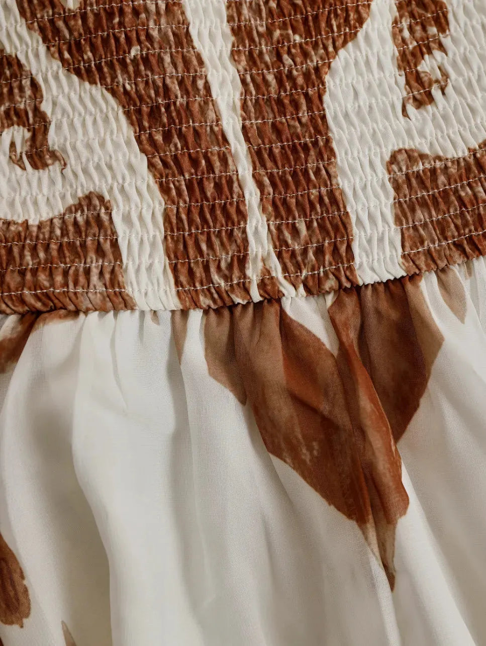 Vintage Bohemia Halter Neck Brown Western Print Off White Chiffon Split Maxi Dress