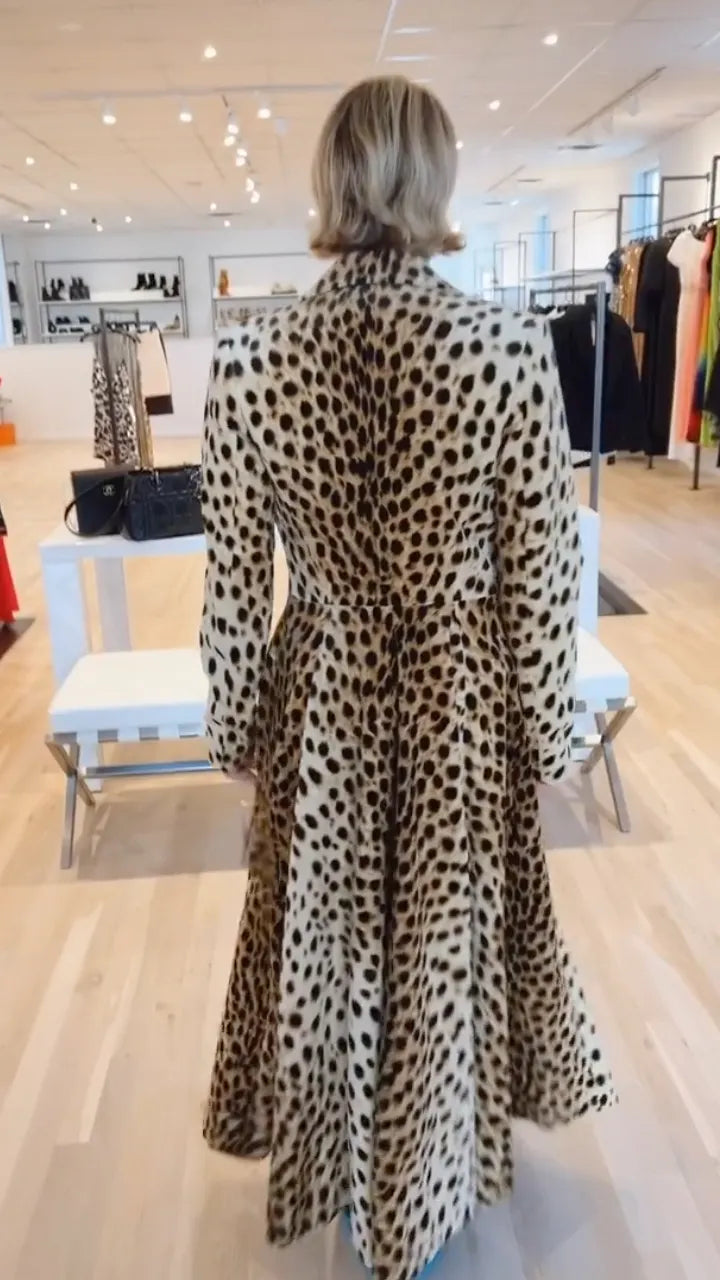 Leopard Print Longline Trench Coat