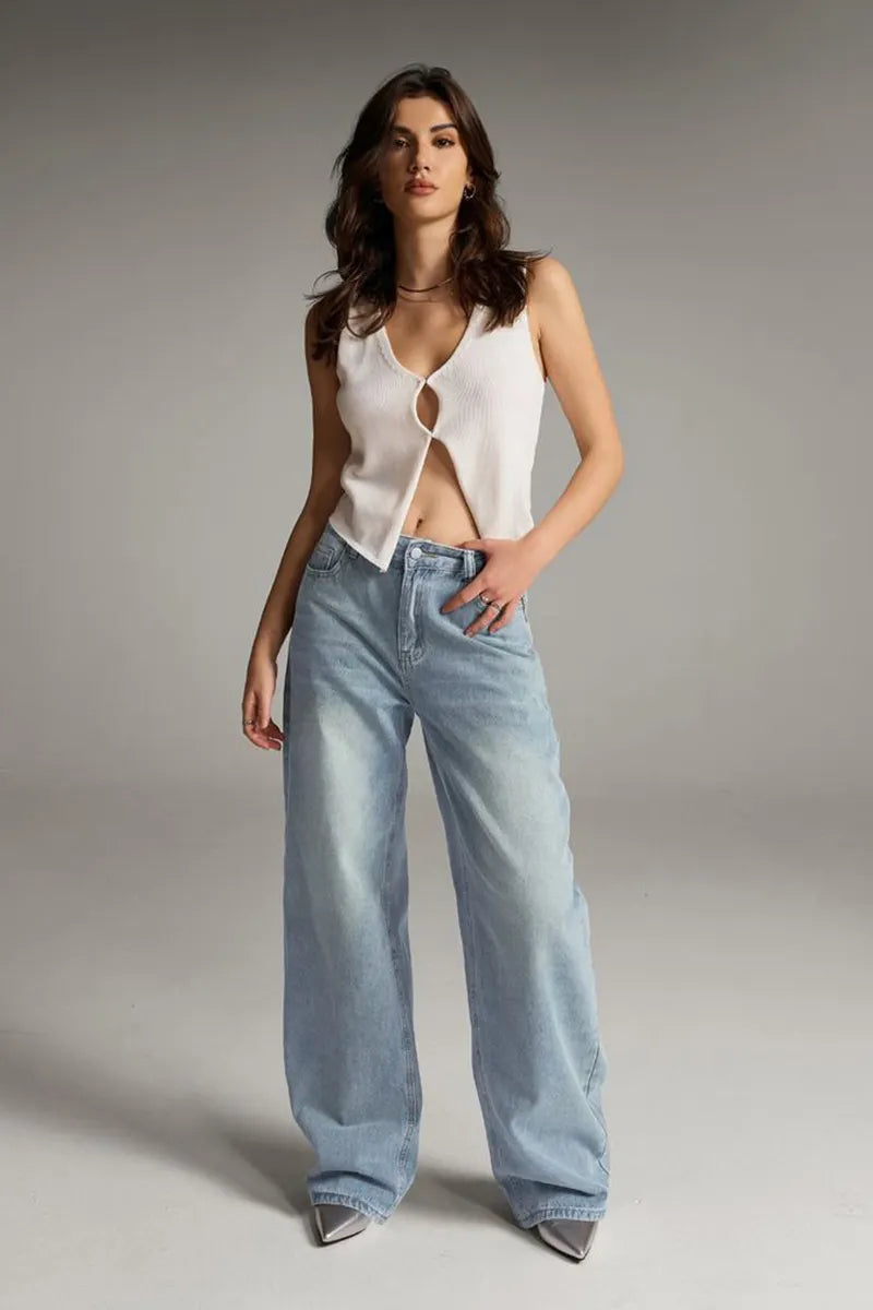 Vintage Low Rise Loose Jeans For Women