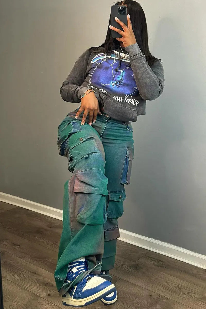 Women's Street Tie-Dyeing Unique Jeans