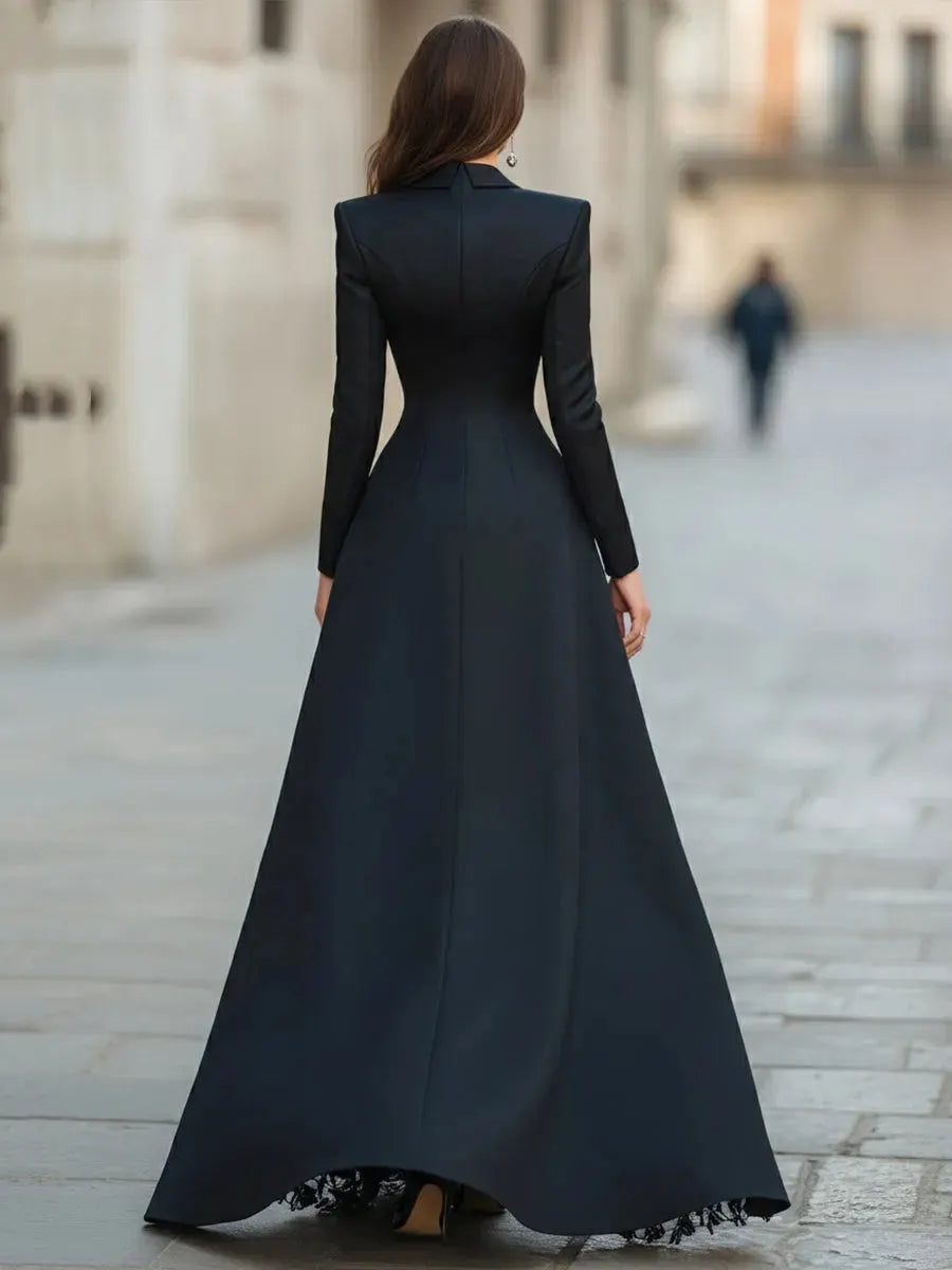 Blazer Lace Slit Wedding Gown Dress