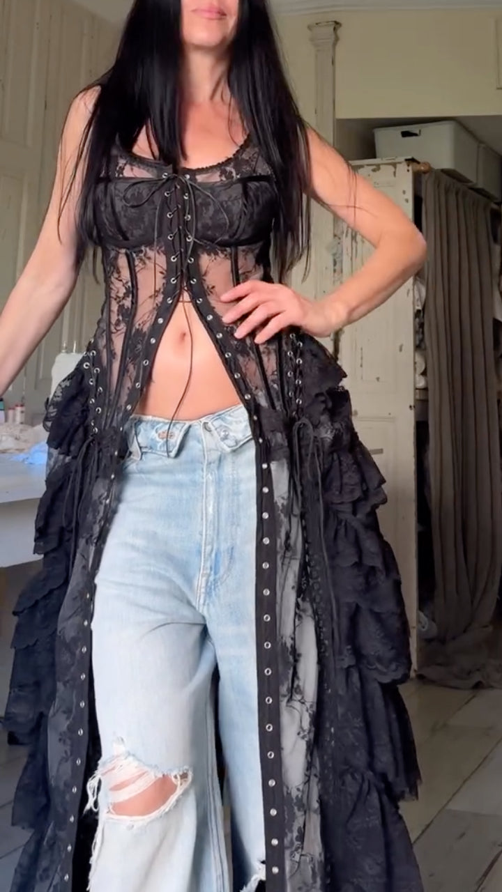 Lace Corset Vest Tops