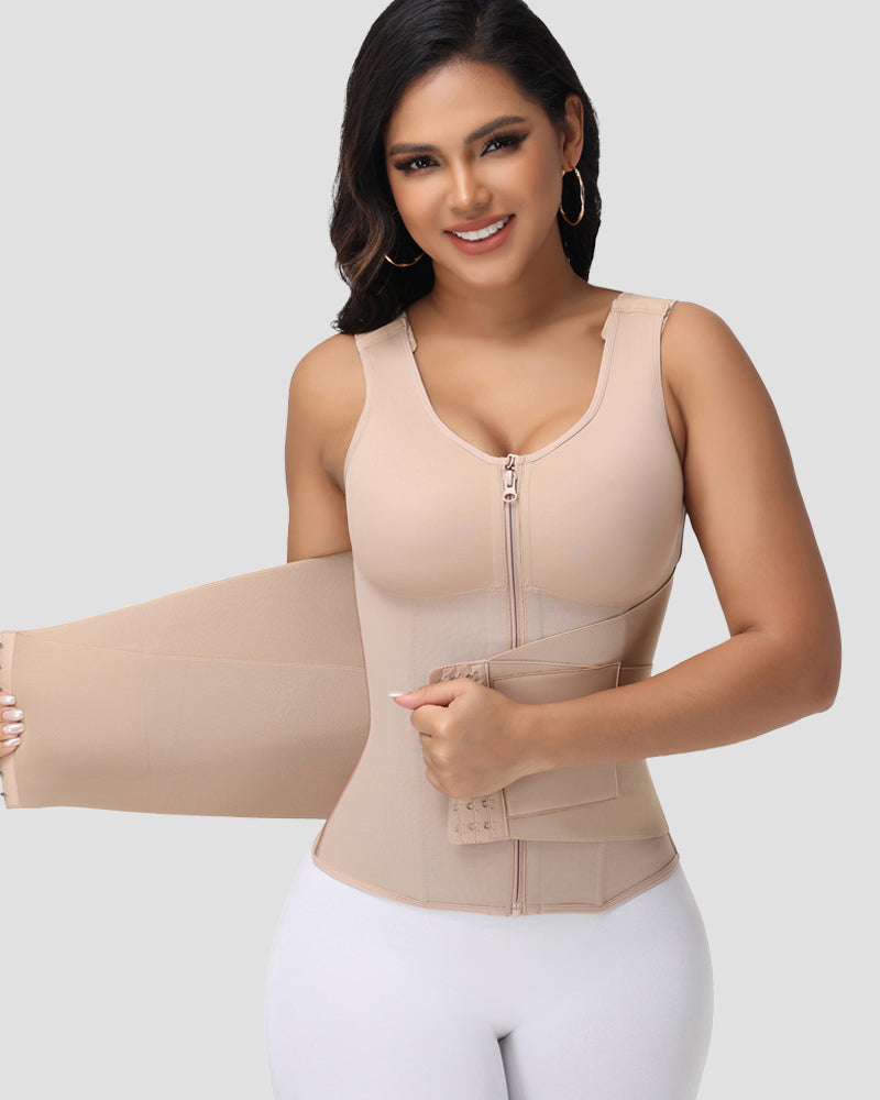 🎉 Zipper & Button Double Pressure Sports Waist Trainer