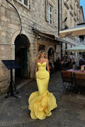 Cocoslly Chic Satin Strapless Sleeveless Long Prom Dress With Flowers