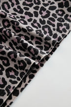 Elegant And Sexy Purple Leopard Print Halter Velvet Mini Dress