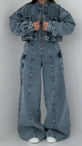 Black Blazer Wide Leg Pants 2 Piece Set