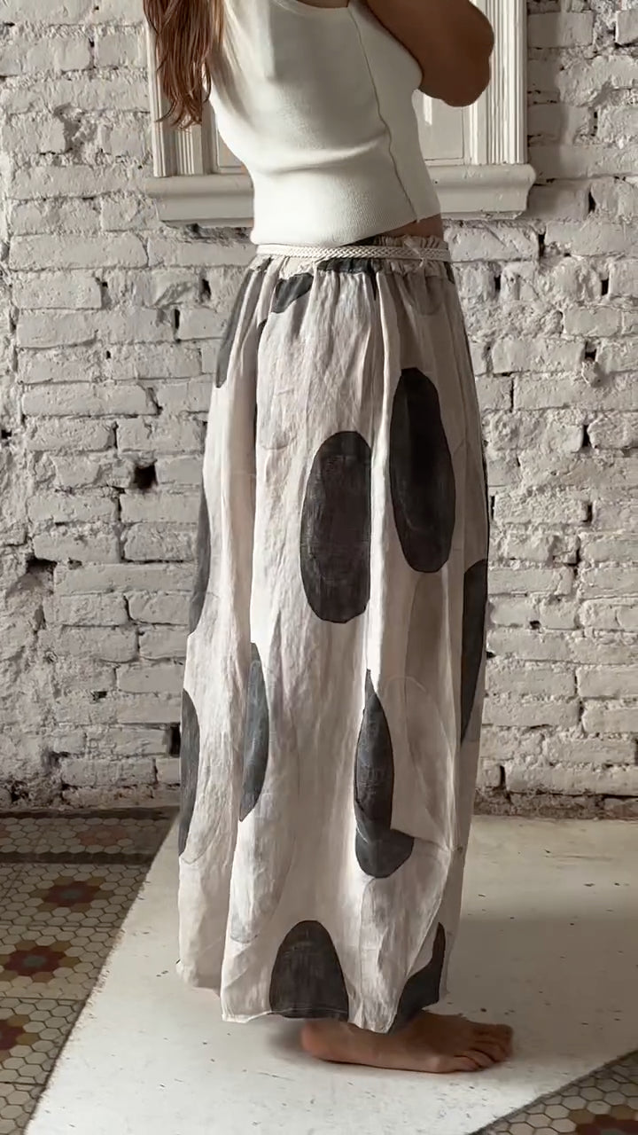 Oversized Dot Print Relaxed Balloon-Leg Pants