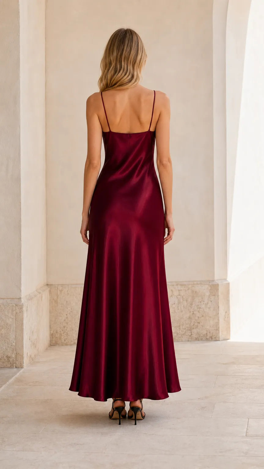 Satin Spaghetti Strap Maxi Slip Dress