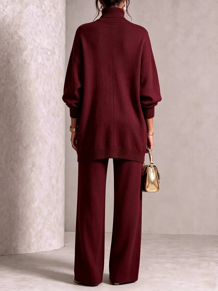 Turtleneck Knit Two‑Piece Suit
