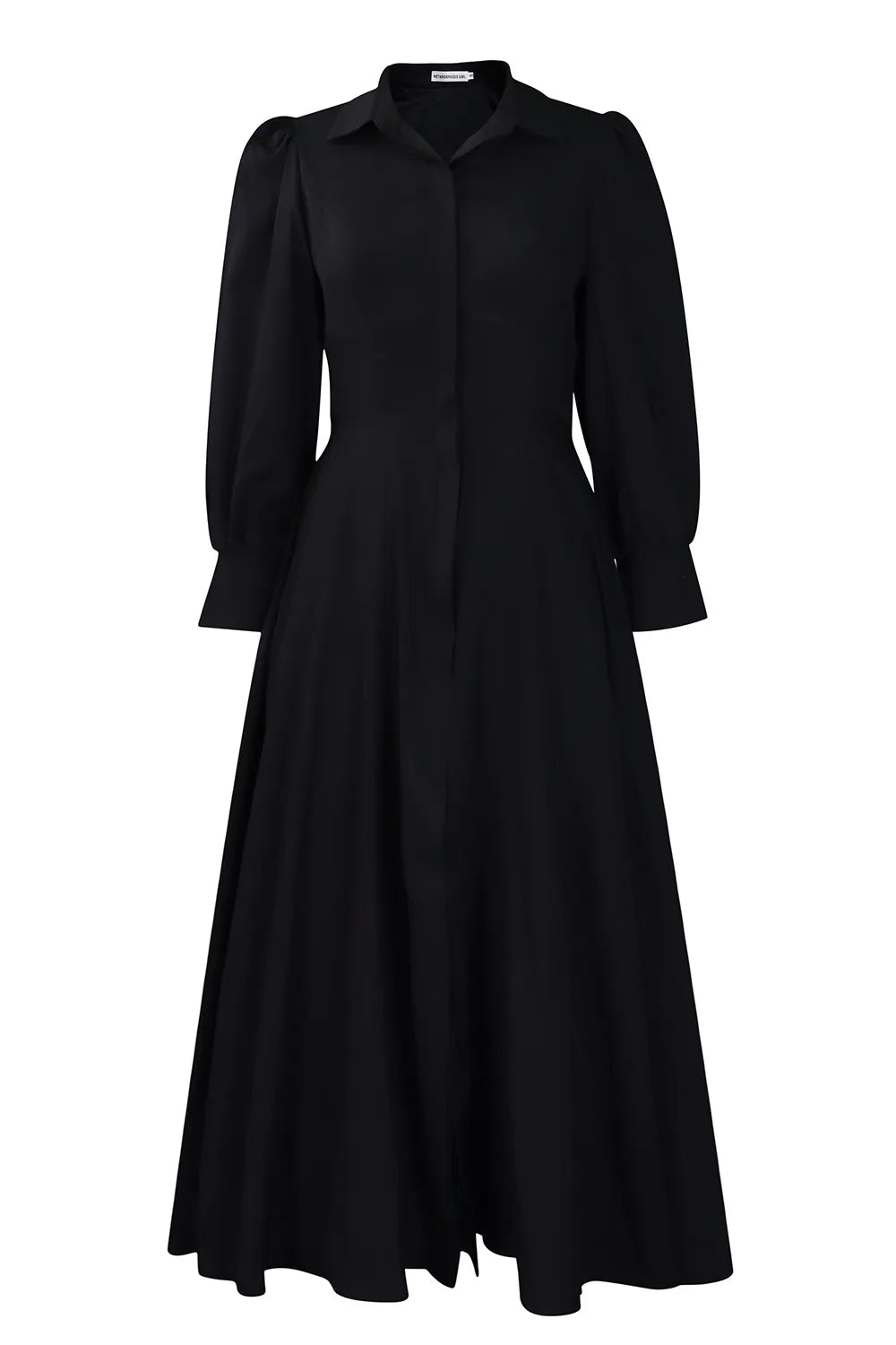 Turndown Collar Long Sleeve Cinch Waist Solid Color Maxi Shirt Dresses-Pink