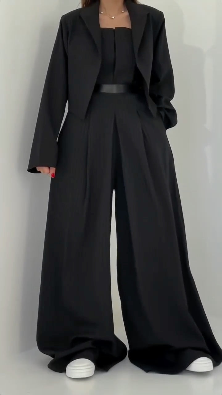 Blazer Wide Leg Pants 2 Piece Set