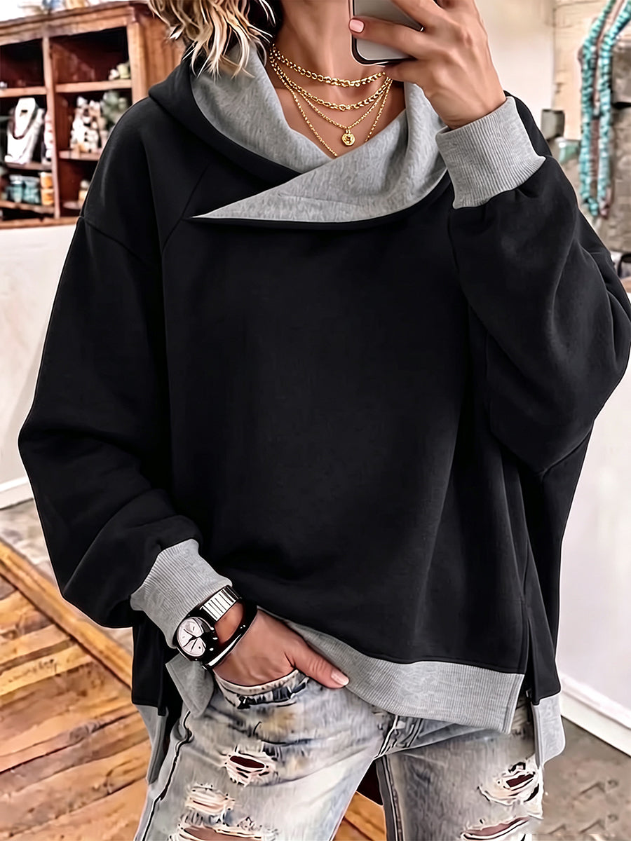 Oversized Cowl-Neck Sweatshirt
