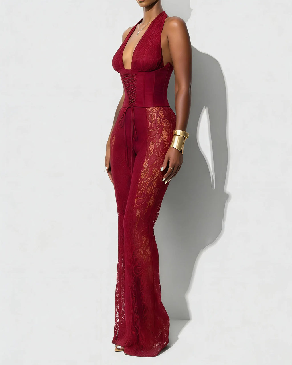 Sexy Lace Corset Jumpsuit