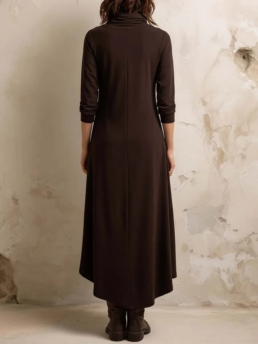 Boho-Inspired Midi Dress With Side Button Placket