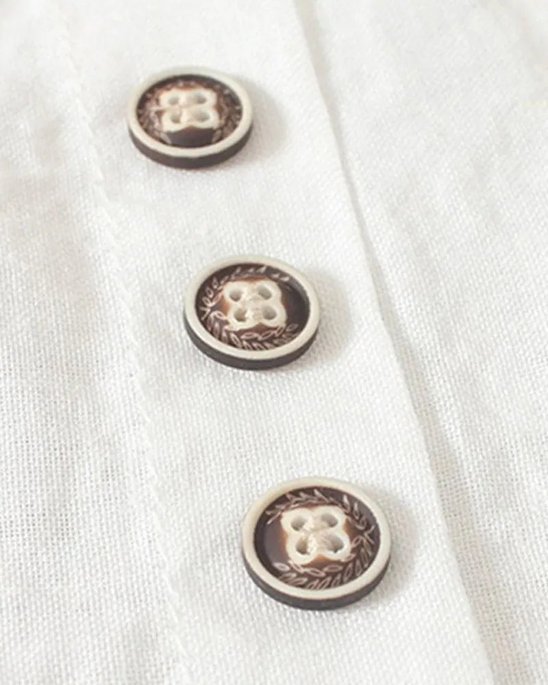 Short-Sleeved Blouse with Buttons