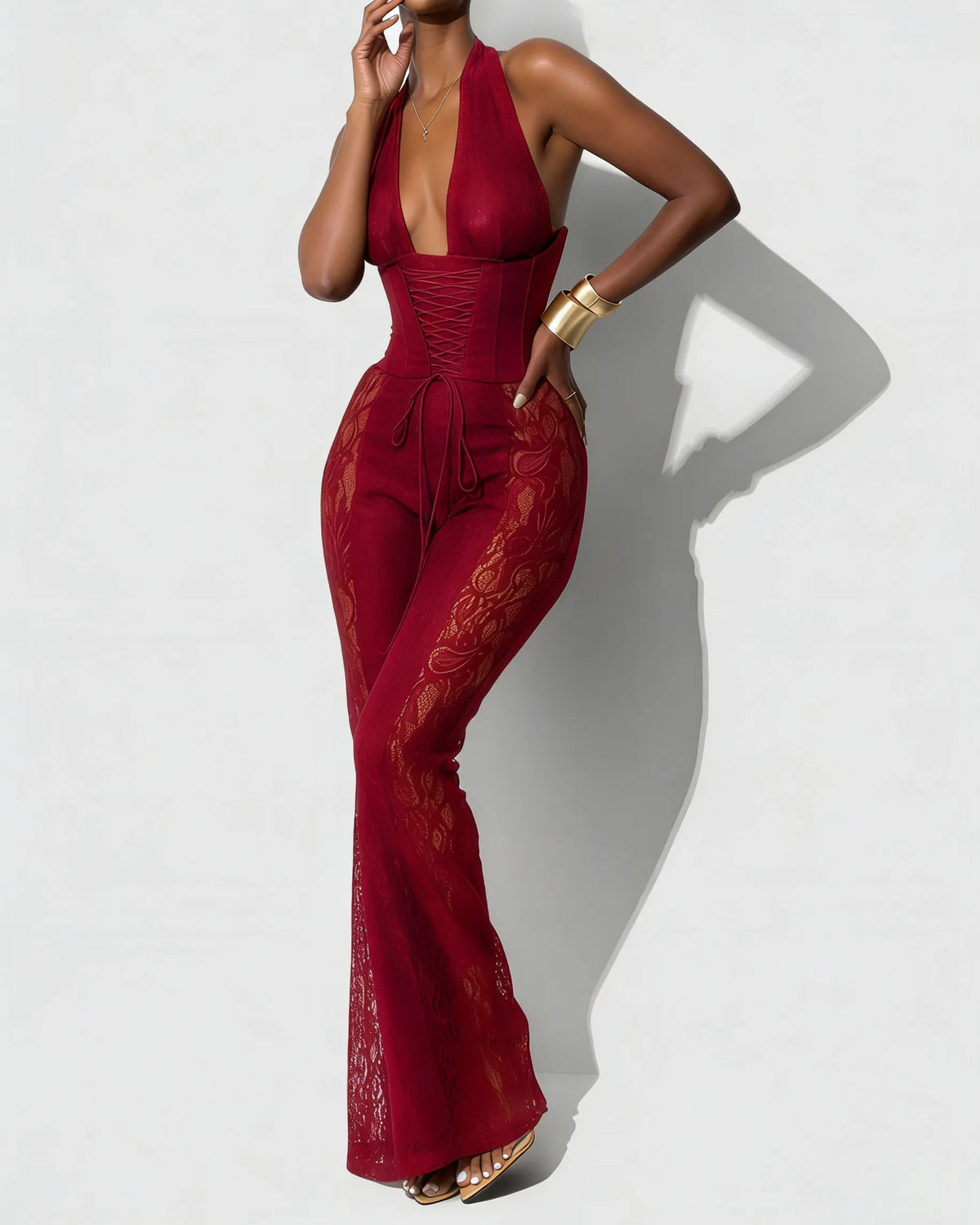 Sexy Lace Corset Jumpsuit