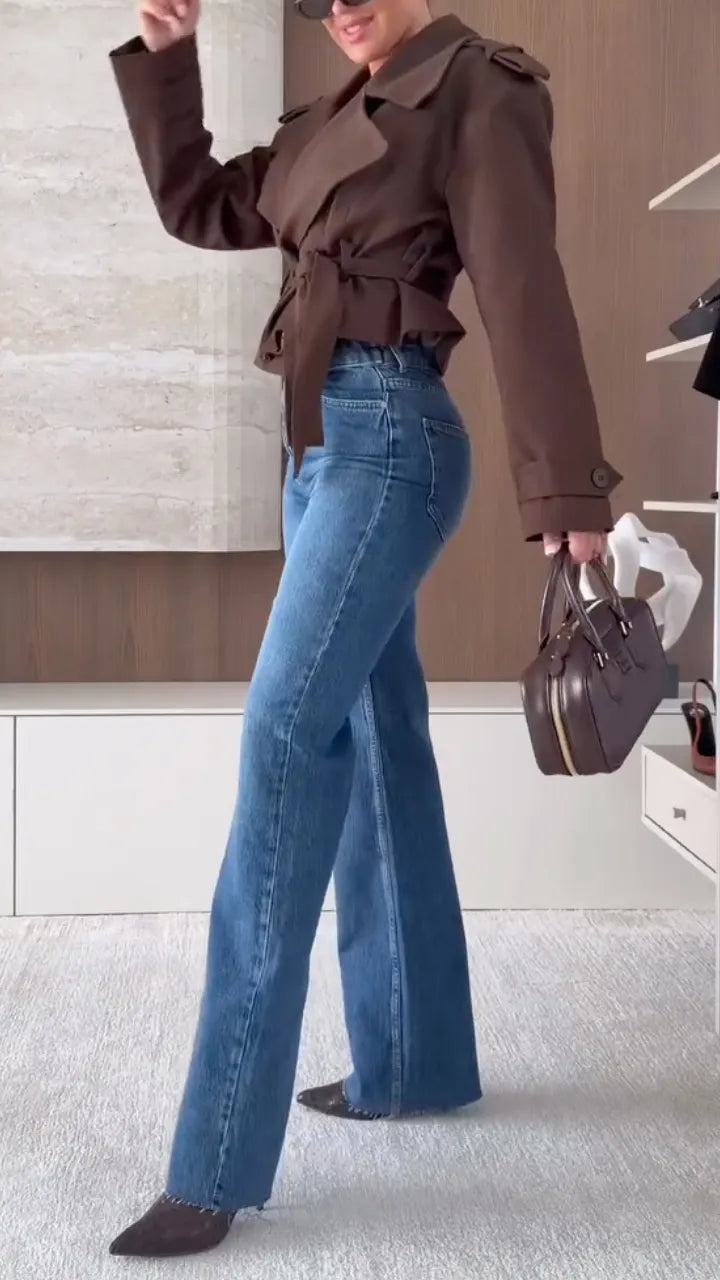 Blend Trench Coat & Straight-Leg Jeans
