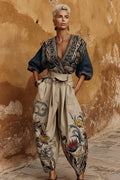 Women's Casual Elegant Irregular Top Trousers Linen Casual Set