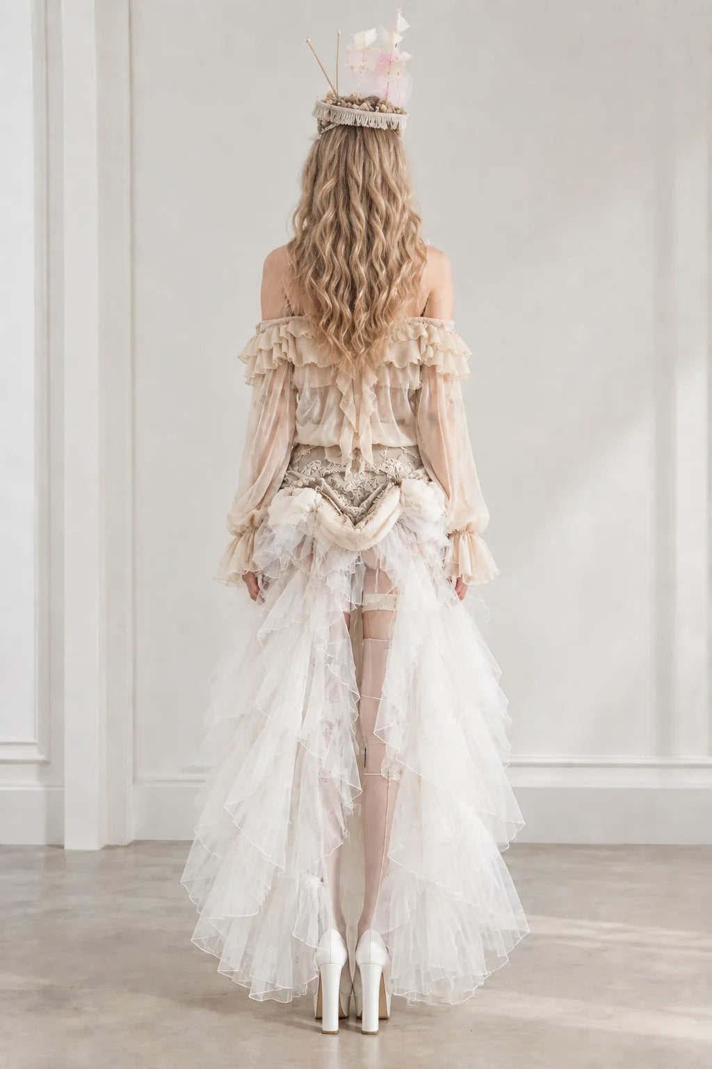 Gothic Fantasy Ruffled High-Low Corset Costume Set