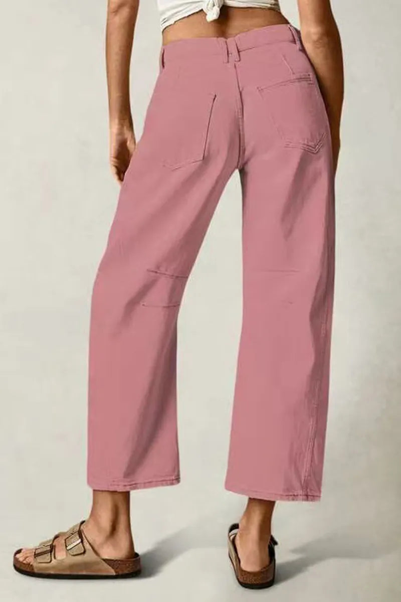 Women's Casual Solid Color Versatile Straight Leg Jeans