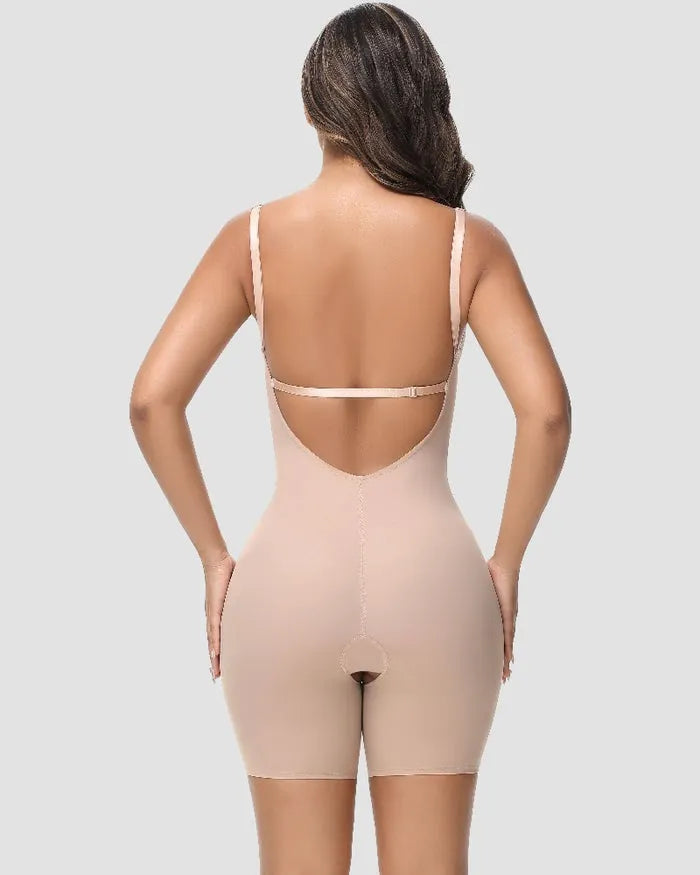 🎉 Women's U Plunge Strapless Tummy Control Bodysuit Low Back Built In Bra Shapewear
