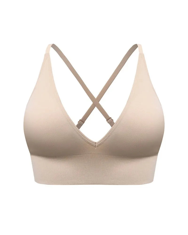 Deep V Triangle Cup Beautiful Back Bra With Adjustable Strap