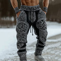 Men's Viking Celtic Knot Pattern Printed Cozy Knit Pants