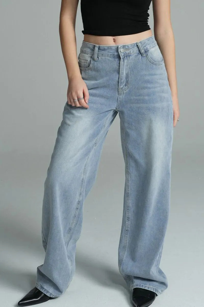 Vintage Low Rise Loose Jeans For Women