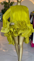 Ruffled Blouse And Shorts Two Piece Set
