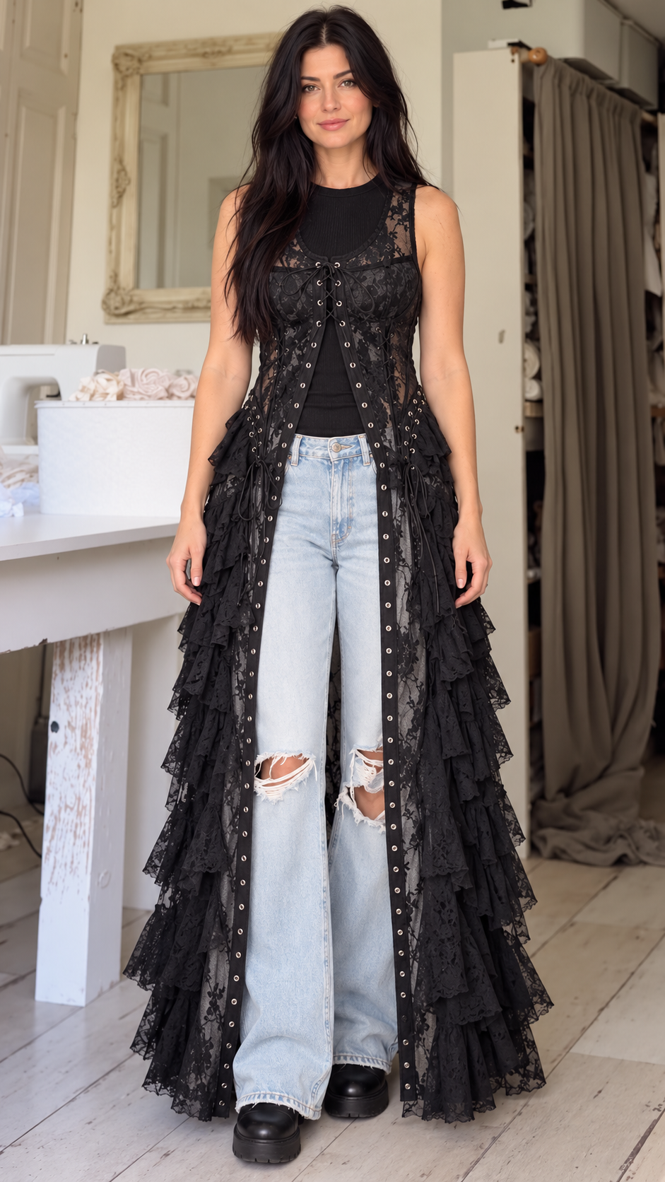 Lace Corset Vest Tops