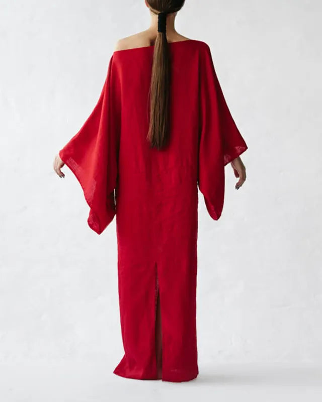 Casual Loose Cotton and Linen Dress e7b0