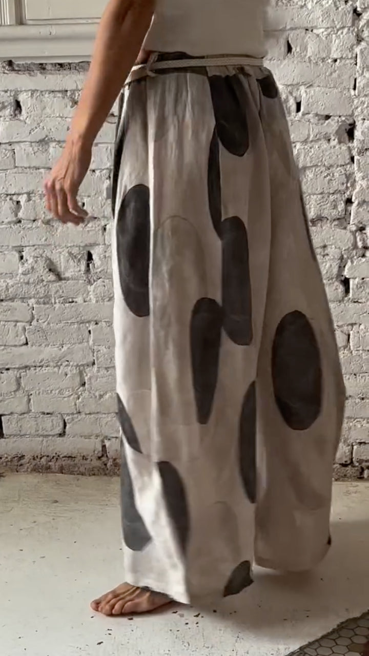 Oversized Dot Print Relaxed Balloon-Leg Pants