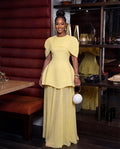 Cape Overlay Chiffon Maxi Dress Set