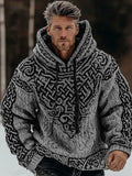Men's Viking Celtic Art Cozy Knit Hooded Sweater