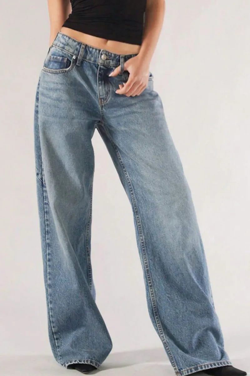 Vintage Low Rise Loose Jeans For Women