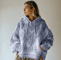 Women's Floral Embroidery Art Casual Cozy Hoodie
